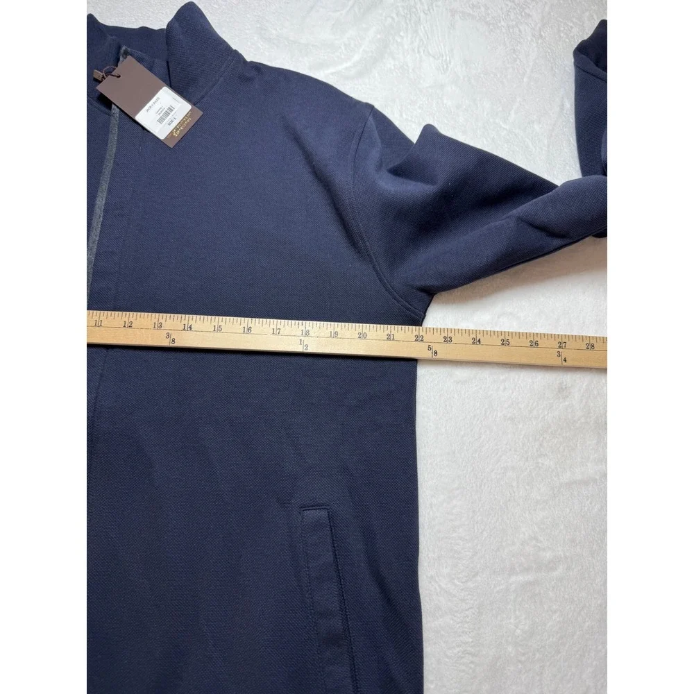 *NWT* Garnet Los Angeles Knitted Mens Navy Blue Full Zip Mock Neck‎ Jacket L